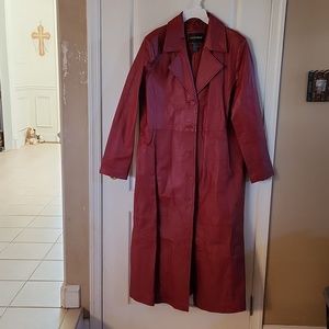 Full length leather coat